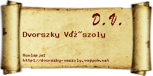 Dvorszky Vászoly névjegykártya